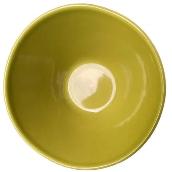 PIER 1 IMPORTS Handpainted Green Bowl TOSCO Stoneware Exclusive Embossed 6" - Picture 5 of 7